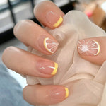 Faux Ongles Citron Courts